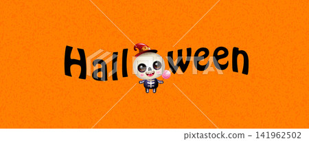 Cute Halloween Party Banner Templates with Adorable Monster Vector Illustrations Cute Halloween Party Banner Templates with Adorable Monster Vector Illustrations 141962502