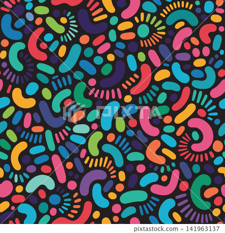 Colorful Doodle Confetti Dark Seamless Pattern Colorful Doodle Confetti Dark Seamless Pattern 141963137