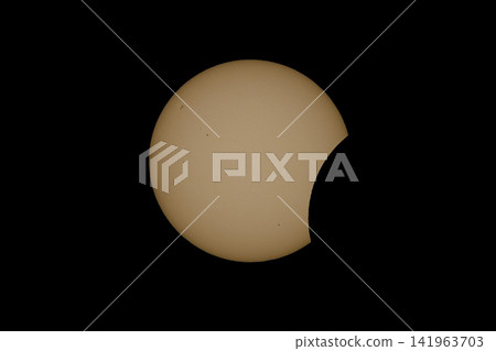 The Moon progressively covers the Sun during the solar eclipse of August 12, 2026, creating a striking crescent-shaped solar disk in the sky. The Moon progressively covers the Sun during the solar eclipse of August 12, 2026, creating a striking crescent-shaped solar disk in the sky. 141963703