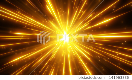 A sparkling effect background with golden, converging lines. A sparkling effect background with golden, converging lines. 141963886