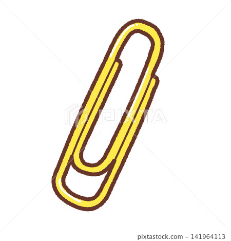 A simple illustration of a yellow paperclip. A simple illustration of a yellow paperclip. 141964113