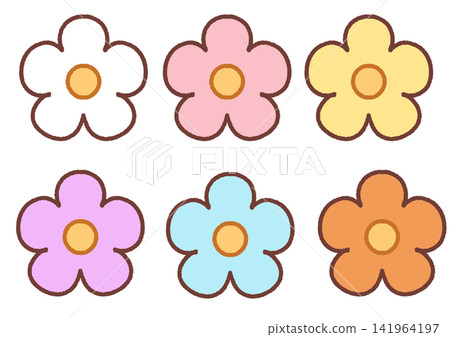 A collection of simple flower illustrations A collection of simple flower illustrations 141964197