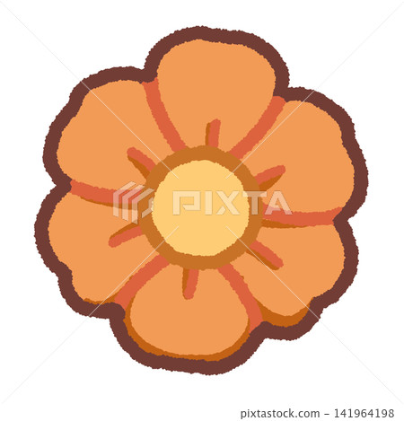 Simple illustration of orange flowers Simple illustration of orange flowers 141964198
