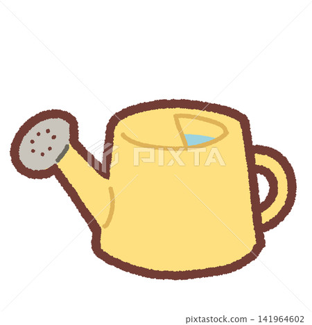 A simple illustration of a yellow watering can. A simple illustration of a yellow watering can. 141964602