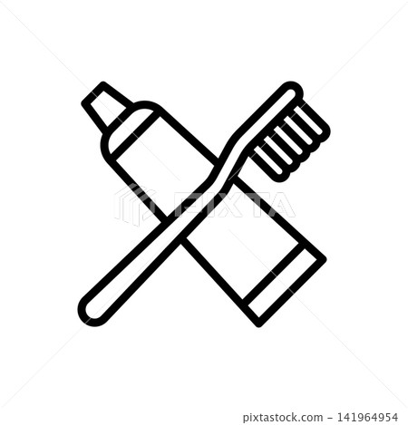 toothbrush icon vector design template in white background 141964954
