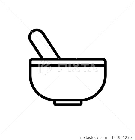 mortar and pestle icon vector design template in white background mortar and pestle icon vector design template in white background 141965250