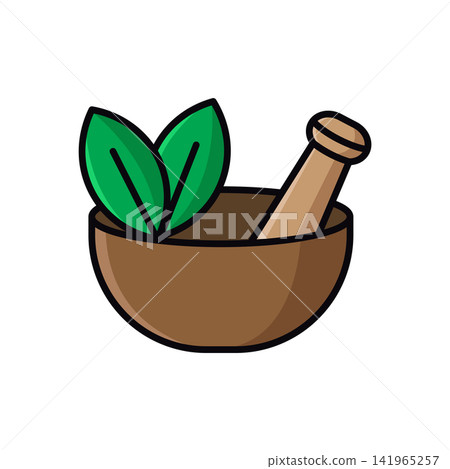 mortar and pestle icon vector design template in white background mortar and pestle icon vector design template in white background 141965257