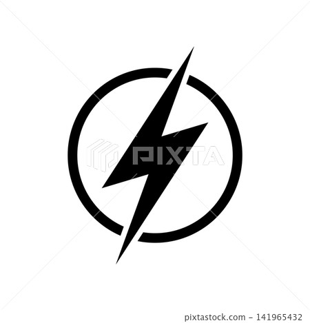 lightning bolt icon vector design template in white background 141965432