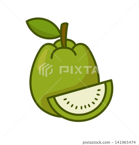 guava fruit icon vector design template in white background 141965474