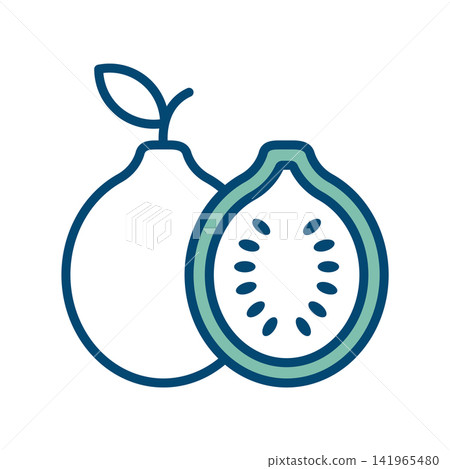guava fruit icon vector design template in white background 141965480
