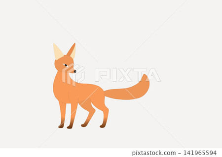 red fox cartoon	 141965594