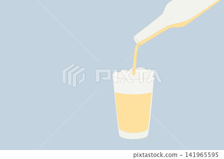 pouring a refreshing beer into a glass 141965595