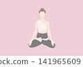 yoga, pose, woman 141965609