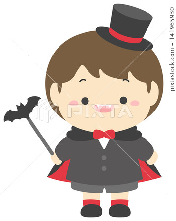 Vector illustration of a child dressed as a vampire for Halloween Vector illustration of a child dressed as a vampire for Halloween 141965930