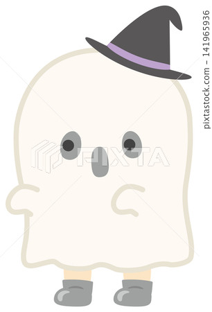 Vector illustration of a child dressed as a Halloween ghost. Vector illustration of a child dressed as a Halloween ghost. 141965936