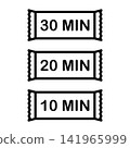 Vector line art illustration of tobacco portion packets with time limit indicators for holding nicotine pouches under lip. 141965999