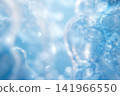 Abstract blurred medical background in clean blue and white tones, healthcare and science concept for backdrop or banner 141966550