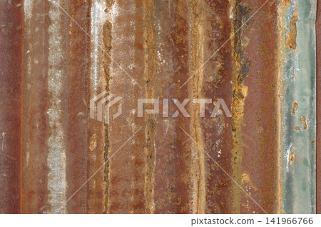 Rusty Corrugated Metal Sheet Texture Background with Industrial Orange Corrosion Rusty Corrugated Metal Sheet Texture Background with Industrial Orange Corrosion 141966766