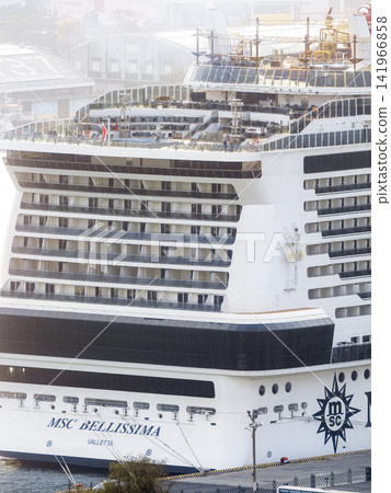 A large cruise ship is currently docked in Kaohsiung, Taiwan. 141966858