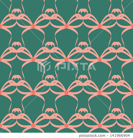Seamless pattern with pink bows. Hairstyles, hair, festive gift wrapping Seamless pattern with pink bows. Hairstyles, hair, festive gift wrapping 141966904