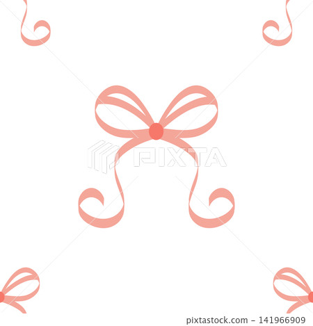 Seamless pattern with pink bows. Hairstyles, hair, festive gift wrapping Seamless pattern with pink bows. Hairstyles, hair, festive gift wrapping 141966909