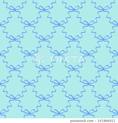 Seamless pattern with cartoon doodle bow knots, gift ribbons. Trendy hair braiding accessory. Hand drawn. Minimalist Seamless pattern with cartoon doodle bow knots, gift ribbons. Trendy hair braiding accessory. Hand drawn. Minimalist 141966911