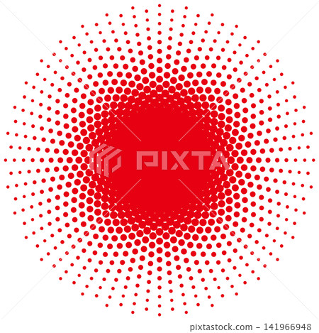 Red dots that change size from large to small Red dots that change size from large to small 141966948