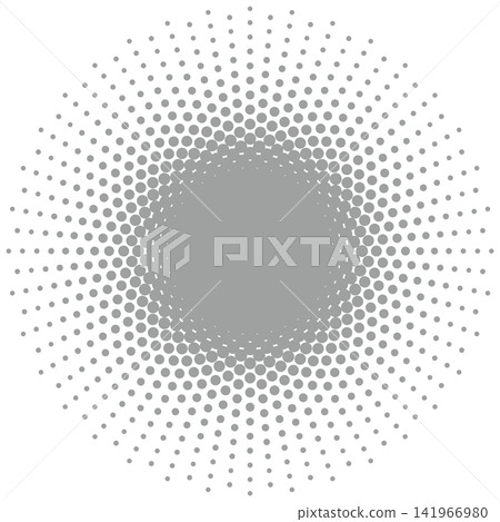 Gray dots that change size from large to small Gray dots that change size from large to small 141966980