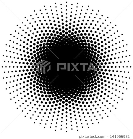 Black dots that change size from large to small. Black dots that change size from large to small. 141966981