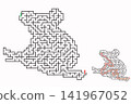 koala maze puzzle with a solution, isolated on a white background. A fun printable puzzle for kids and adults, an educational activity, logic game, and worksheet 141967052