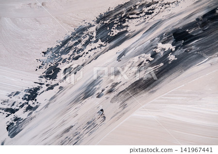 Abstract canvas. Color strokes. Modern background black gray beige ink texture with flowing acrylic mix creative artwork. Abstract canvas. Color strokes. Modern background black gray beige ink texture with flowing acrylic mix creative artwork. 141967441