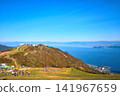 A magnificent panoramic view of Lake Biwa from Biwako Valley on a clear autumn day. 141967659