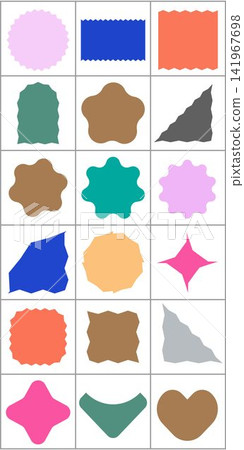 Retro sticker label and floral badge icon set for modern graphic design Retro sticker label and floral badge icon set for modern graphic design 141967698