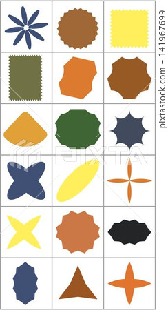Retro sticker label and floral badge icon set for modern graphic design Retro sticker label and floral badge icon set for modern graphic design 141967699