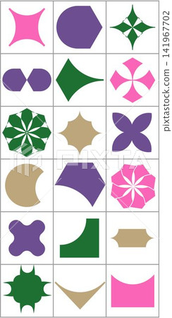 Retro sticker label and floral badge icon set for modern graphic design Retro sticker label and floral badge icon set for modern graphic design 141967702