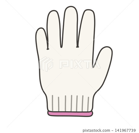 Work gloves with a pink accent at the wrist Work gloves with a pink accent at the wrist 141967739