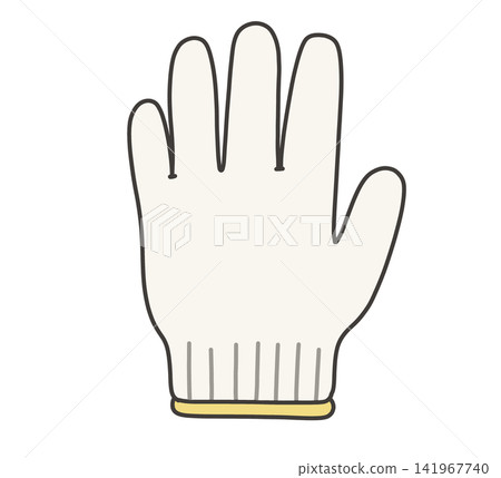 Work gloves with yellow accents at the wrists 141967740