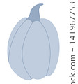 Cute light blue pastel pumpkin design in minimalist style 141967753