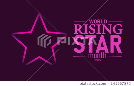 World Rising Star Month Poster Banner and Background Design Template Featuring Shining Star Icon Abstract Light Rays and Achievement Celebration Theme for Motivation Success and Talent Recognition World Rising Star Month Poster Banner and Background Design Template Featuring Shining Star Icon Abstract Light Rays and Achievement Celebration Theme for Motivation Success and Talent Recognition 141967873