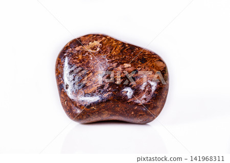 Macro mineral stone Bronze on white background Macro mineral stone Bronze on white background 141968311