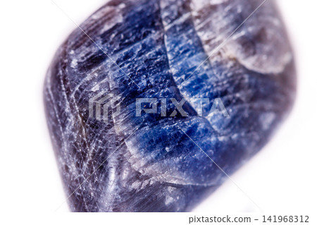 Macro mineral stone sapphire on white background Macro mineral stone sapphire on white background 141968312