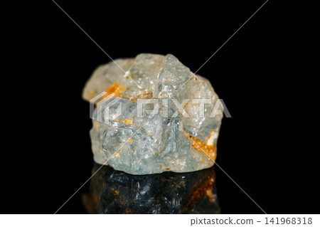 Macro mineral stone Topaz on black background Macro mineral stone Topaz on black background 141968318