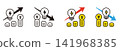 An icon representing electricity rates. An illustration of a light bulb and a graph. Electricity price increases and decreases. Energy conservation and living expenses. 141968385