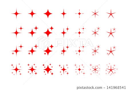 Hand-drawn style star illustration set (red) Hand-drawn style star illustration set (red) 141968541
