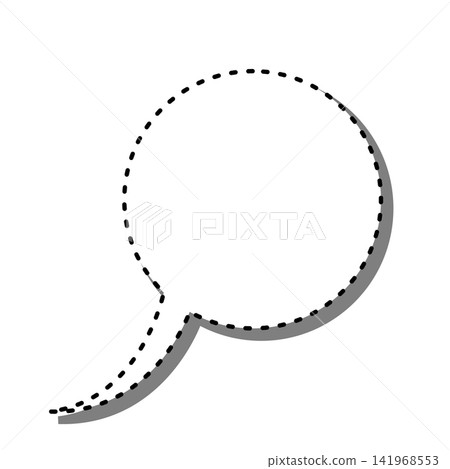 Simple, horizontal, round speech bubble frame with dotted shadow. Simple, horizontal, round speech bubble frame with dotted shadow. 141968553