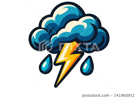 icon sticker realistic design on paper cloud icon sticker realistic design on paper cloud 141968952