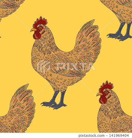 seamless pattern with roosters seamless pattern with roosters 141969404