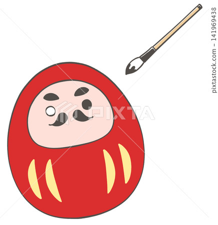 An illustration of painting the eyes on a Daruma doll. An illustration of painting the eyes on a Daruma doll. 141969438