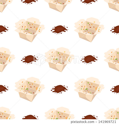 takeout box and soy sauce seamless pattern takeout box and soy sauce seamless pattern 141969721