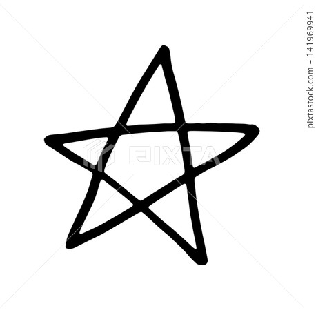 Hand-drawn style pentagram/star illustrations Hand-drawn style pentagram/star illustrations 141969941